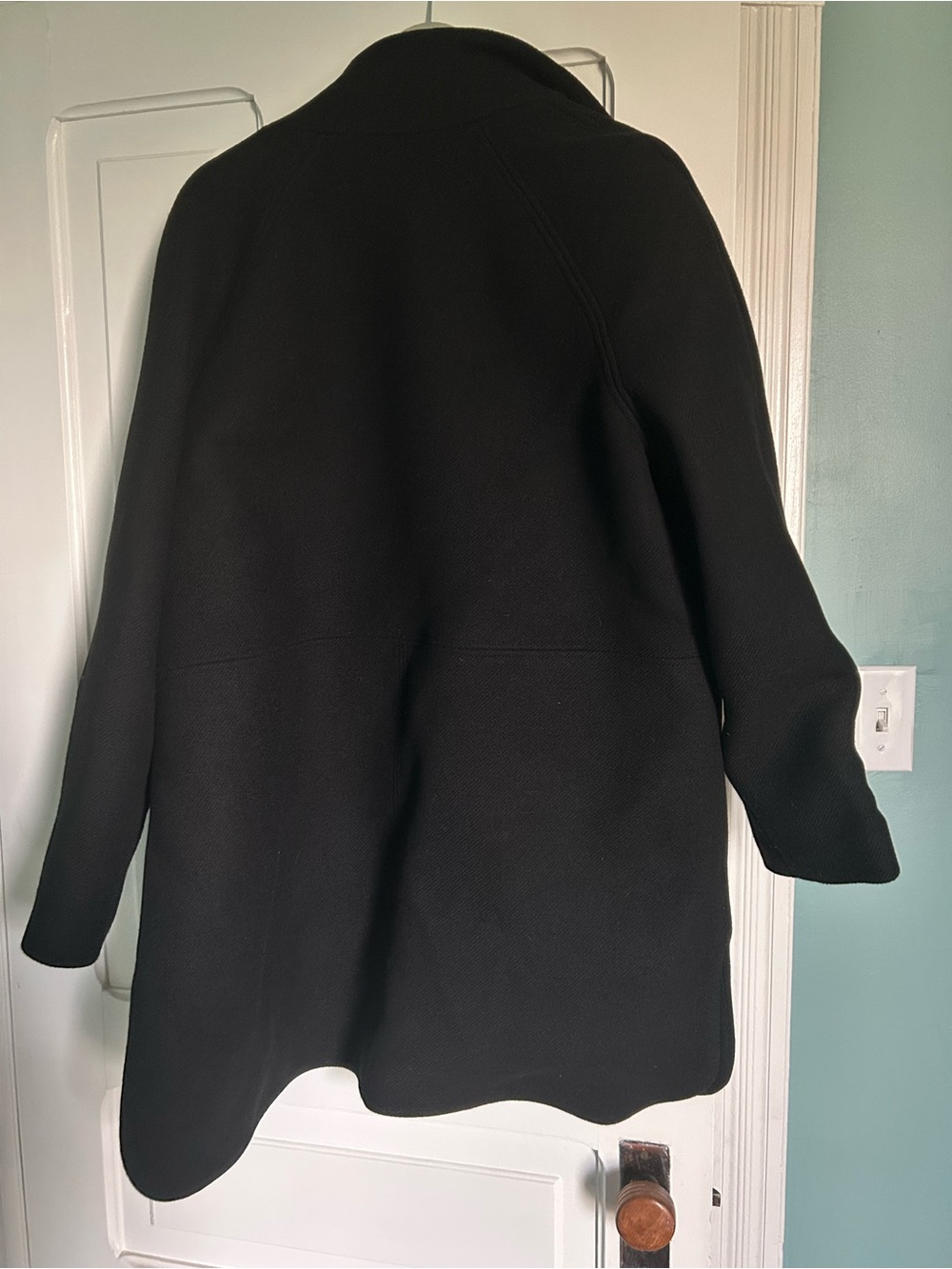 Madewell Black Wool Blend Zip Front Coat - Picture 2 of 5